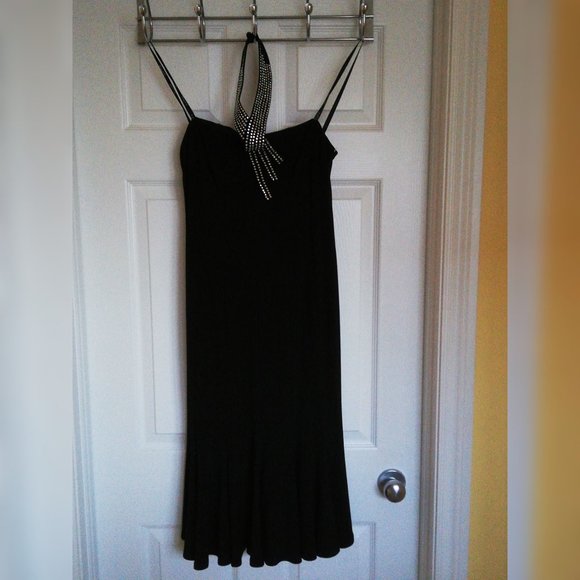 Joseph Ribkoff Black Dress with Faux Diamonds - Picture 1 of 1